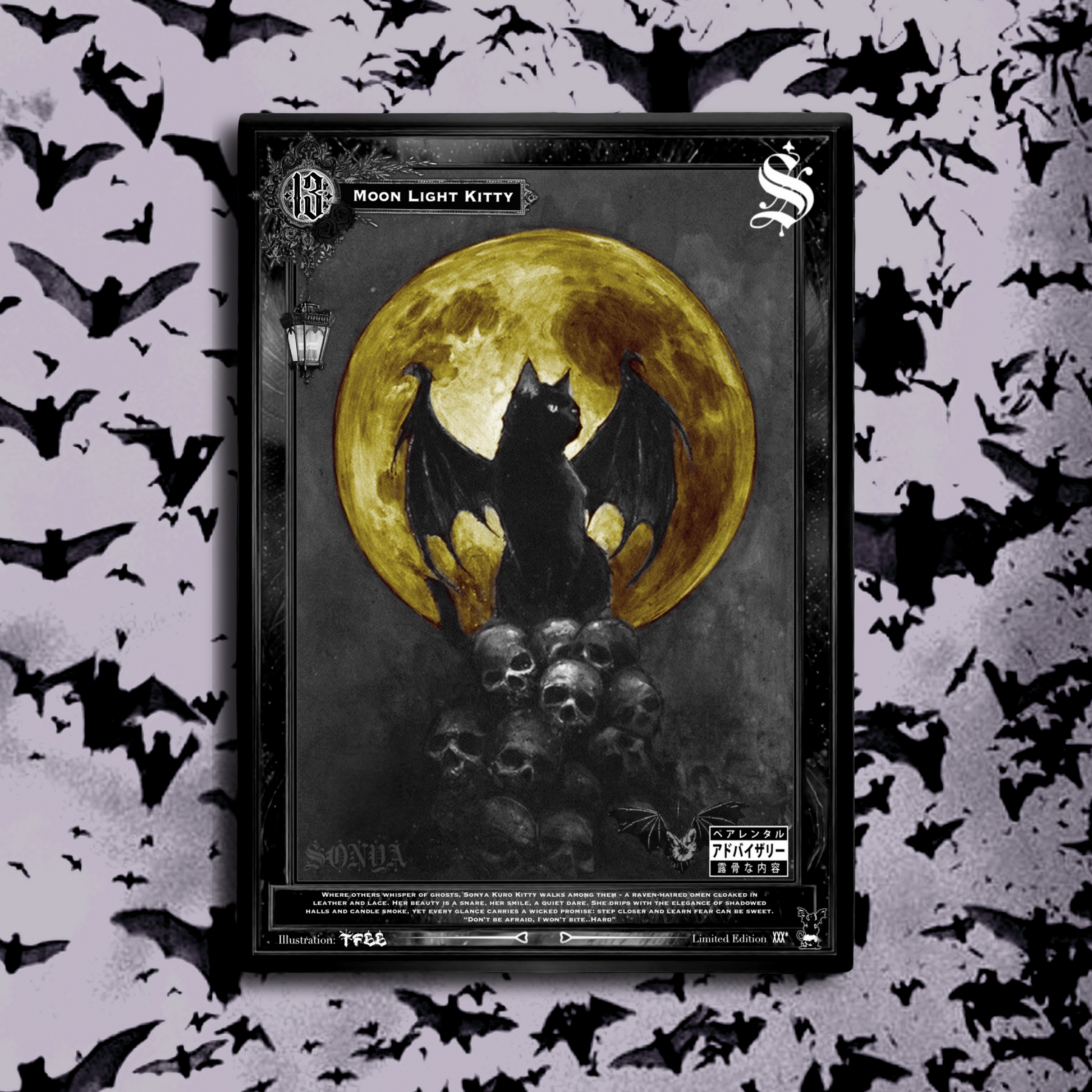 SONYA KURO KITTY GOTH WAIFU - DARK FANTASY HOLO COLLECTIBLE CARDS