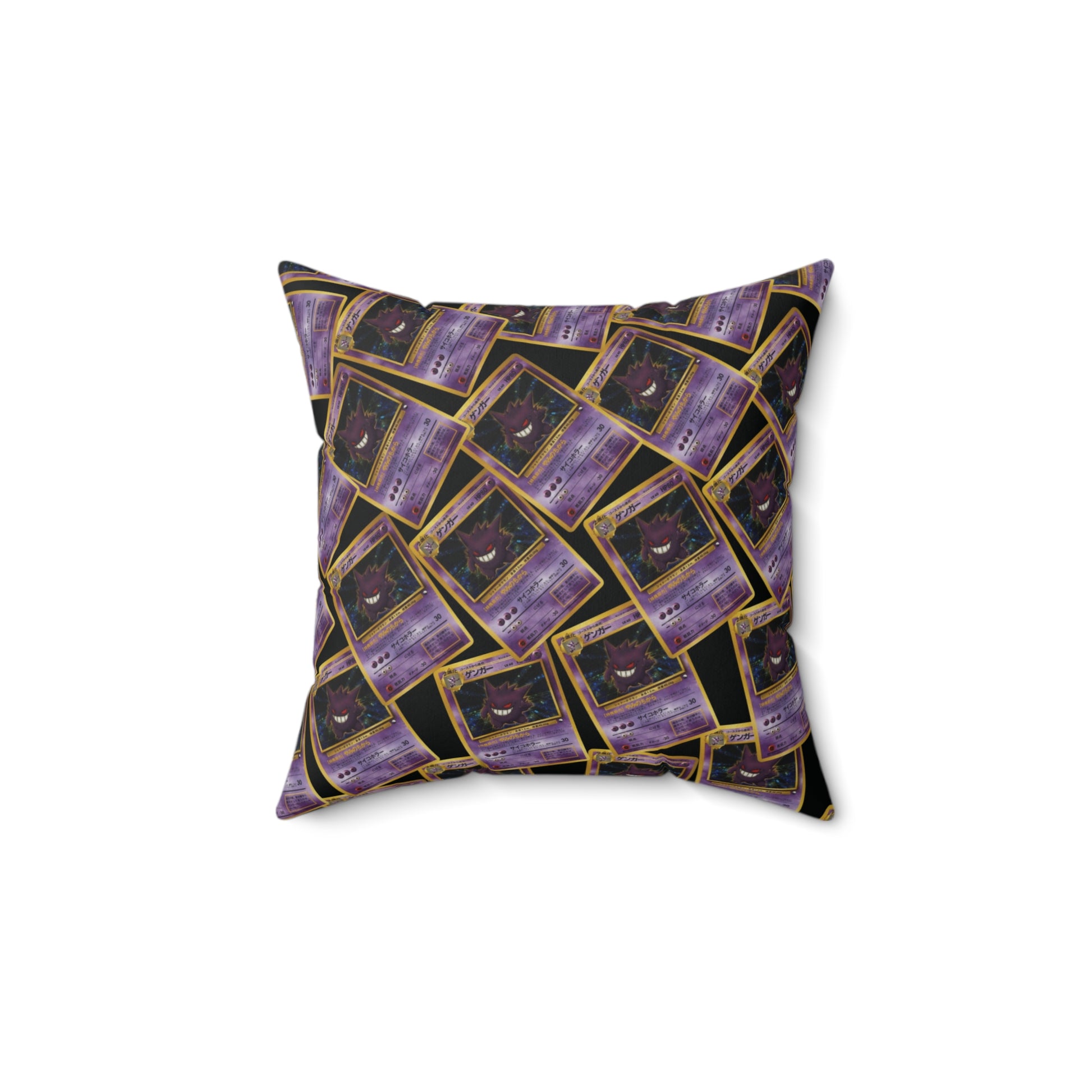 Gengar Retro Throw Pillow - Vintage Card Edition