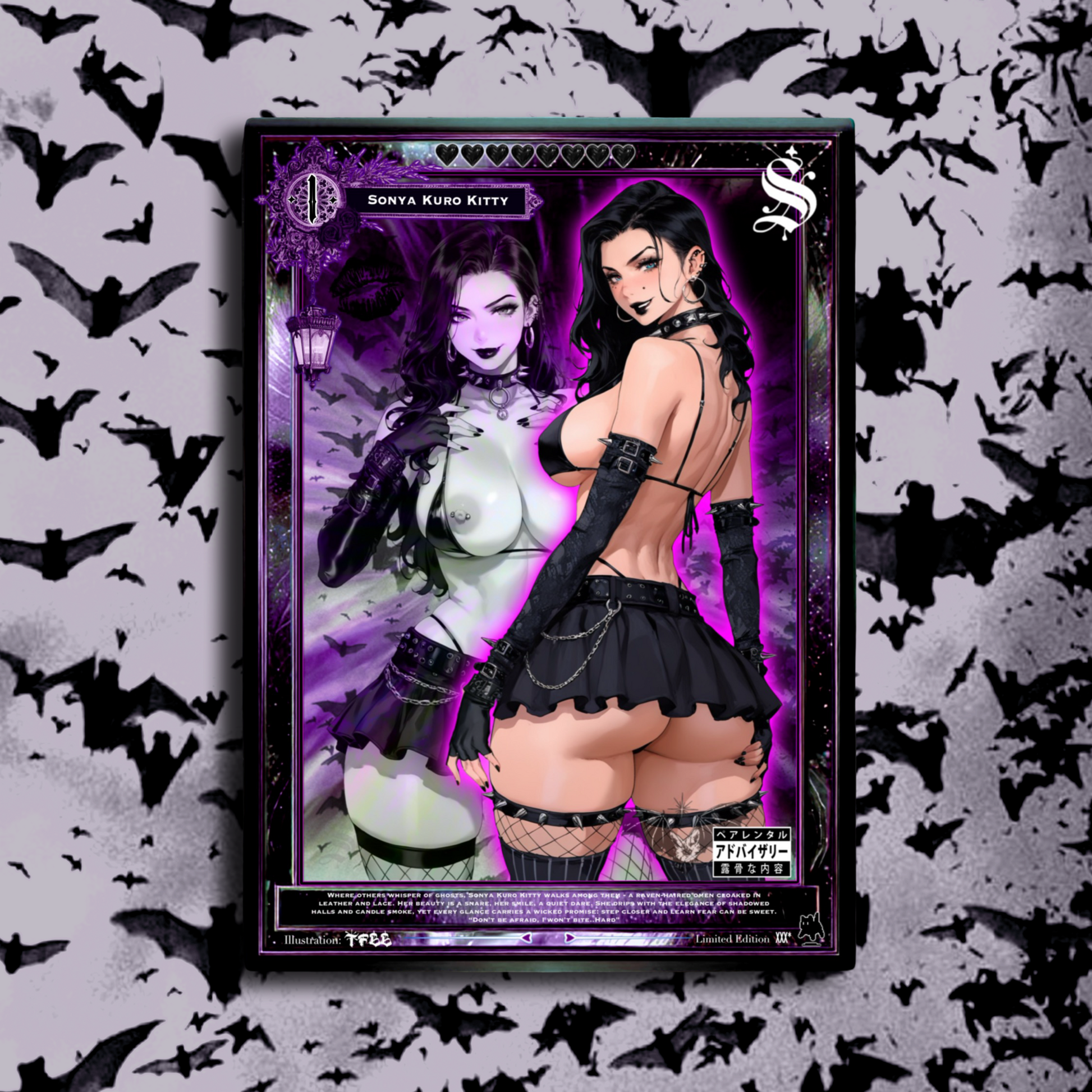 SONYA KURO KITTY GOTH WAIFU - DARK FANTASY HOLO COLLECTIBLE CARDS