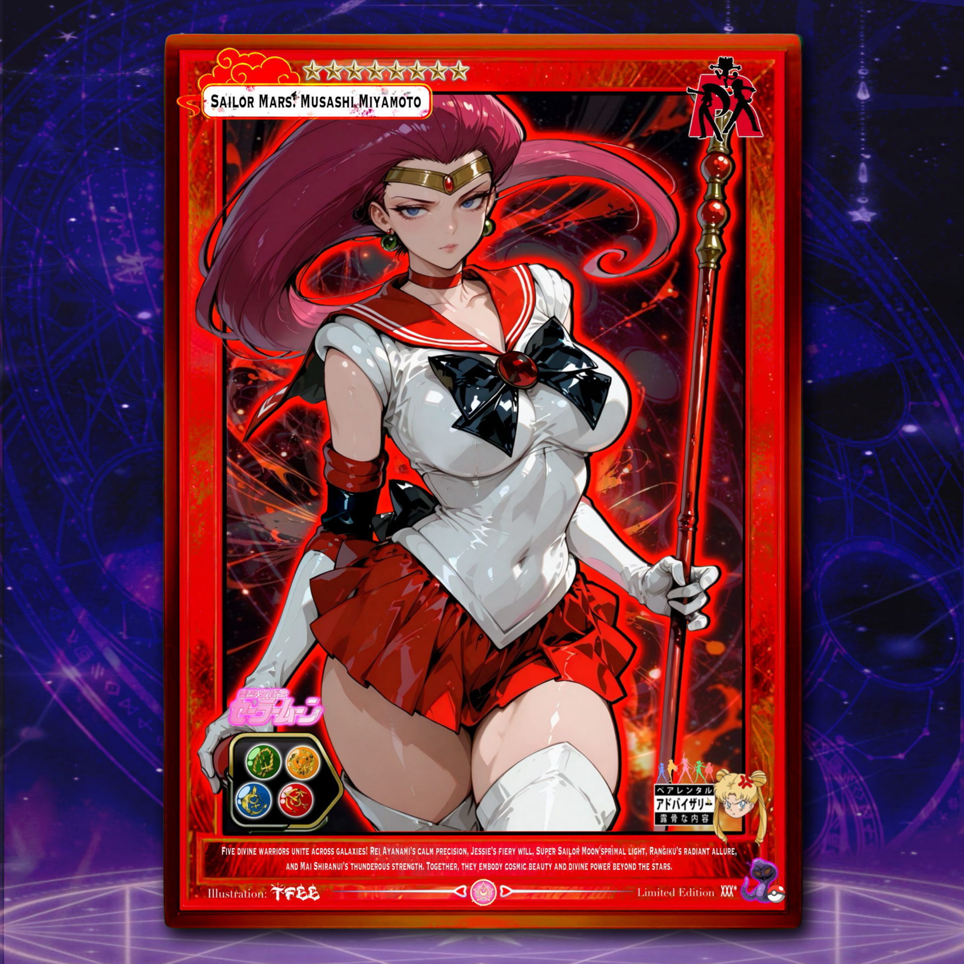 Sailor Mars X Musashi Miyamoto Senshi Goddesses Holo Collectable Card