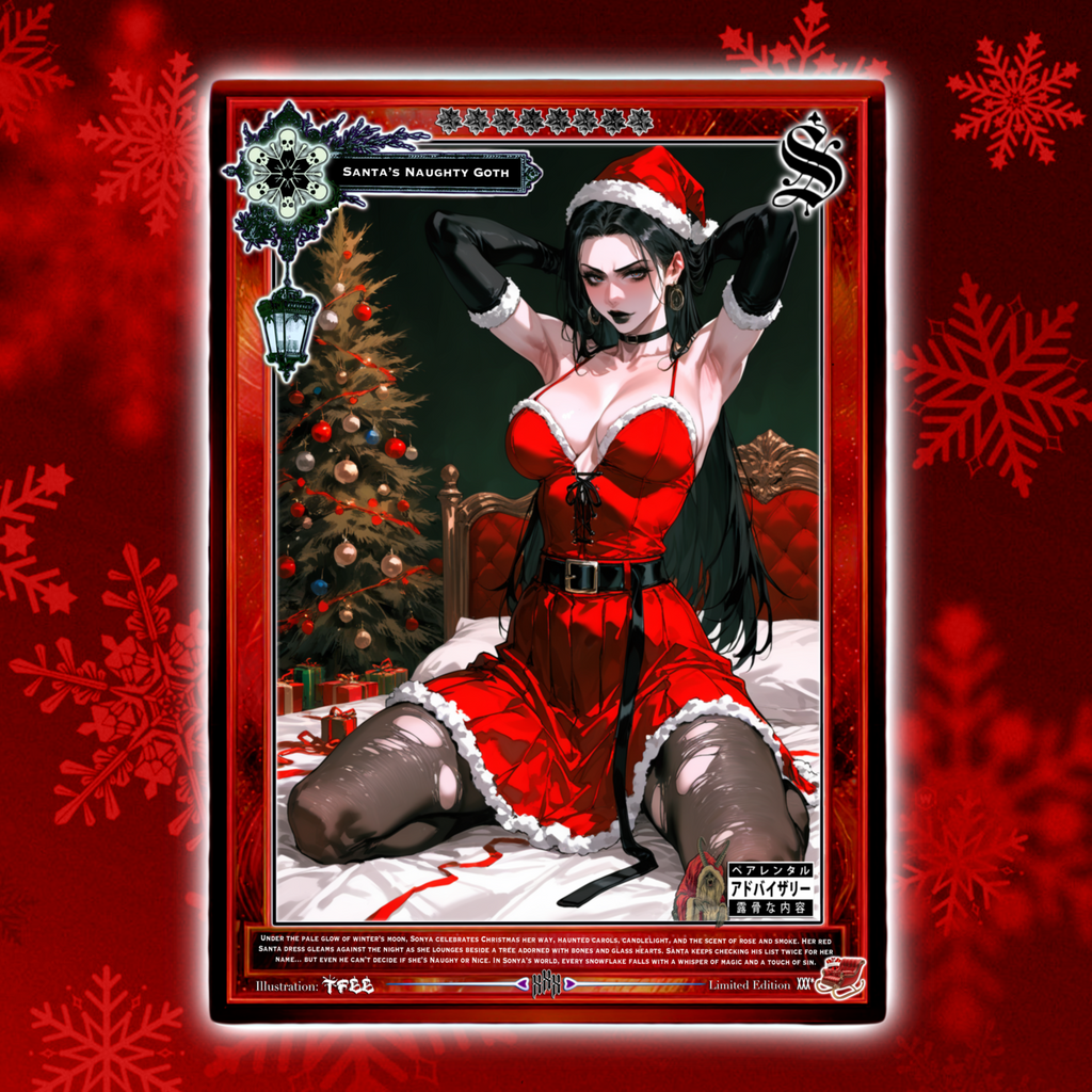 A Goth Girl Christmas II X Dark Fantasy Waifu Holo Collectable Card set