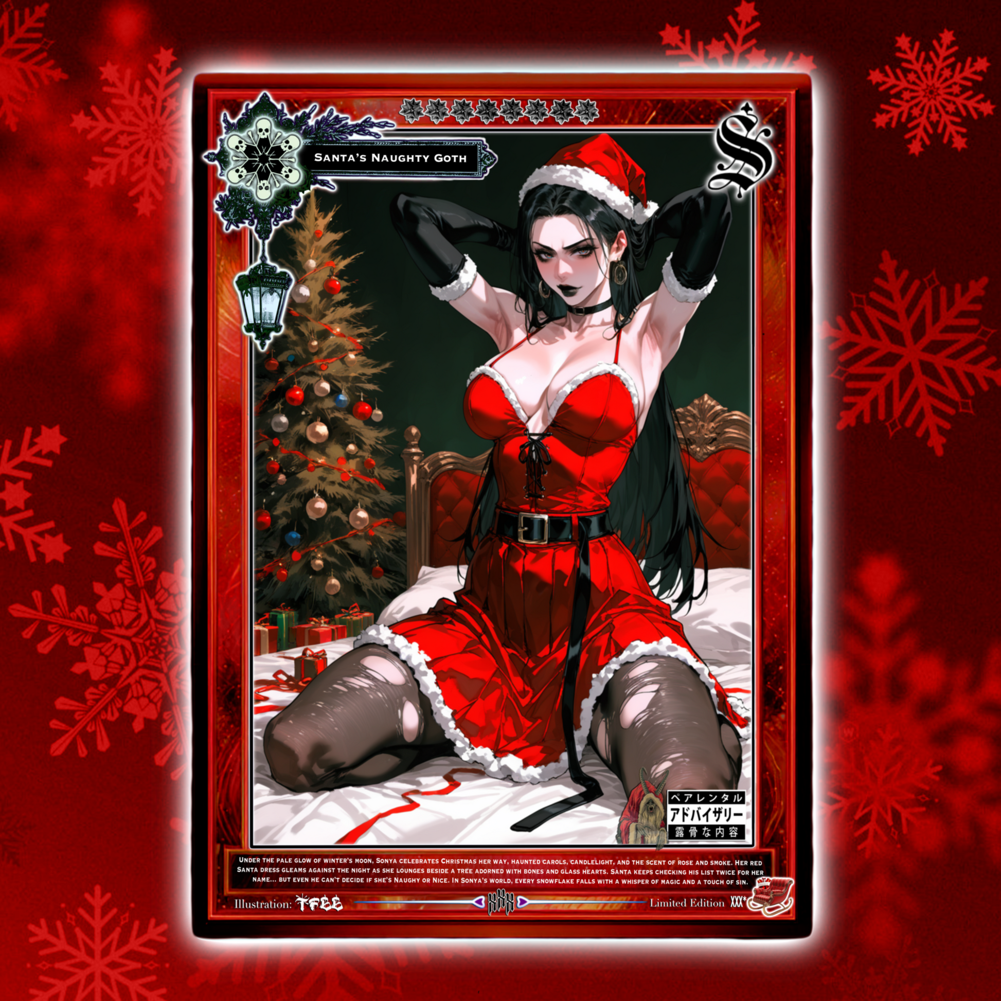 A Goth Girl Christmas II X Dark Fantasy Waifu Holo Collectable Card set