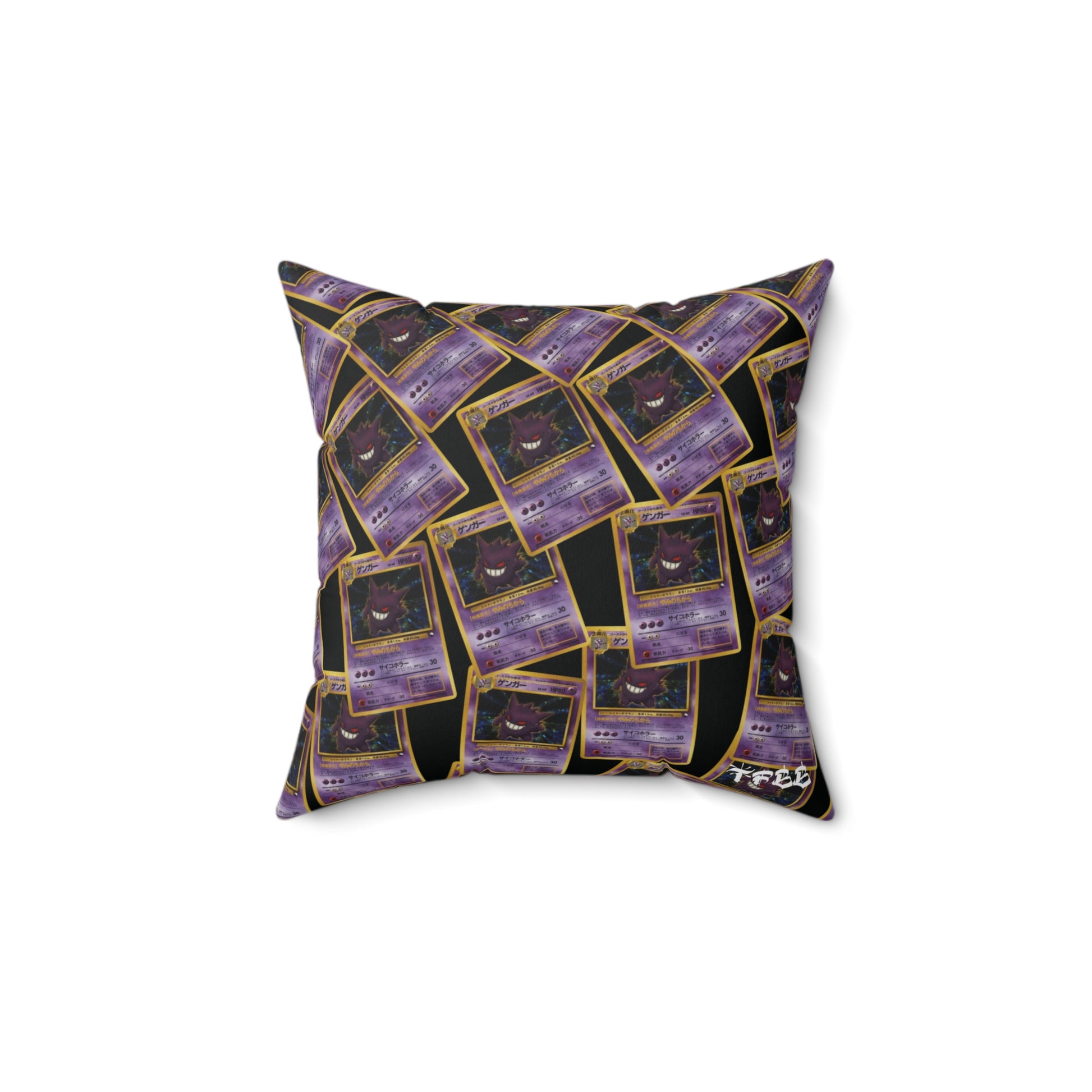 Gengar Retro Throw Pillow - Vintage Card Edition