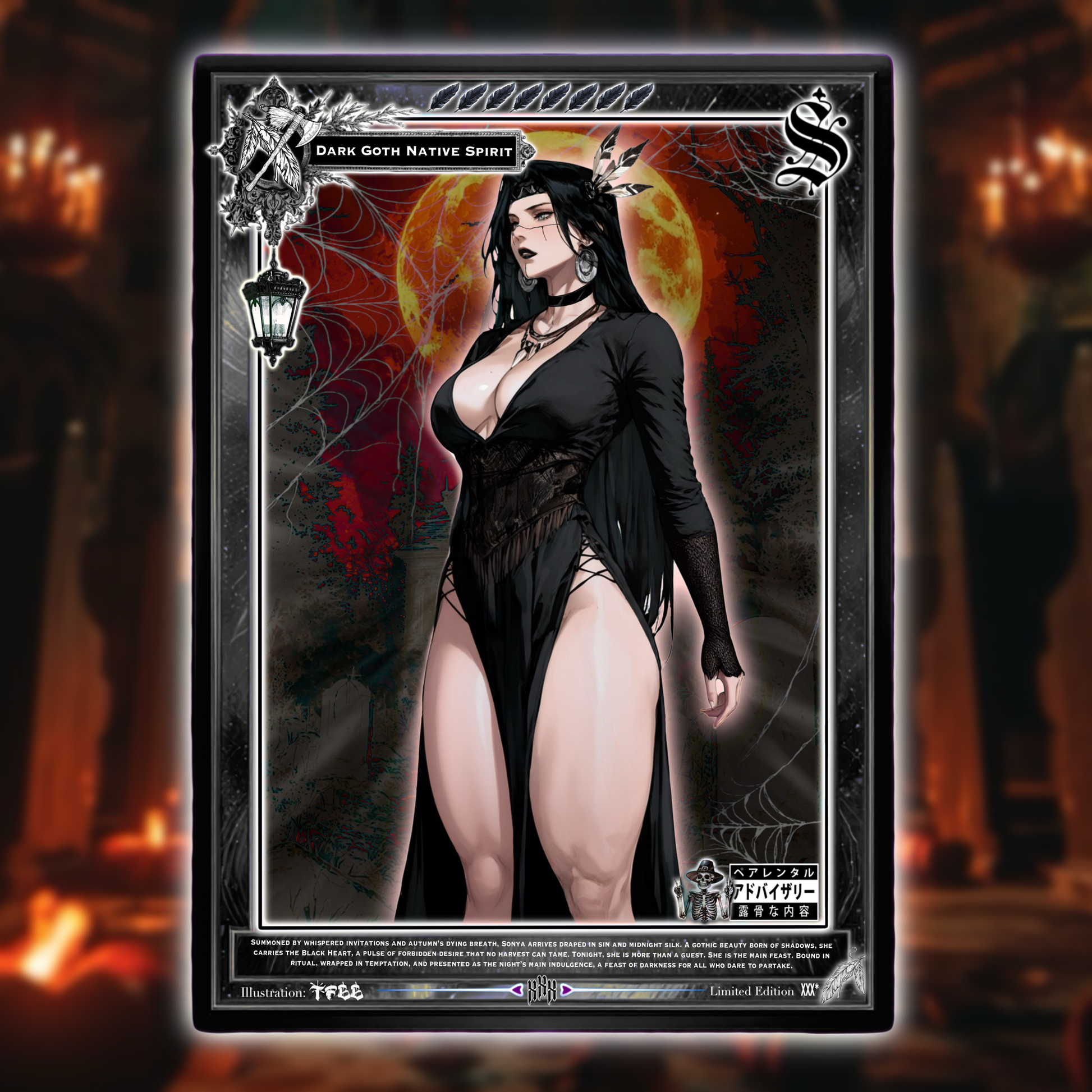 A Goth Girl Dark Harvest X Dark Fantasy Waifu Holo Collectable Card set
