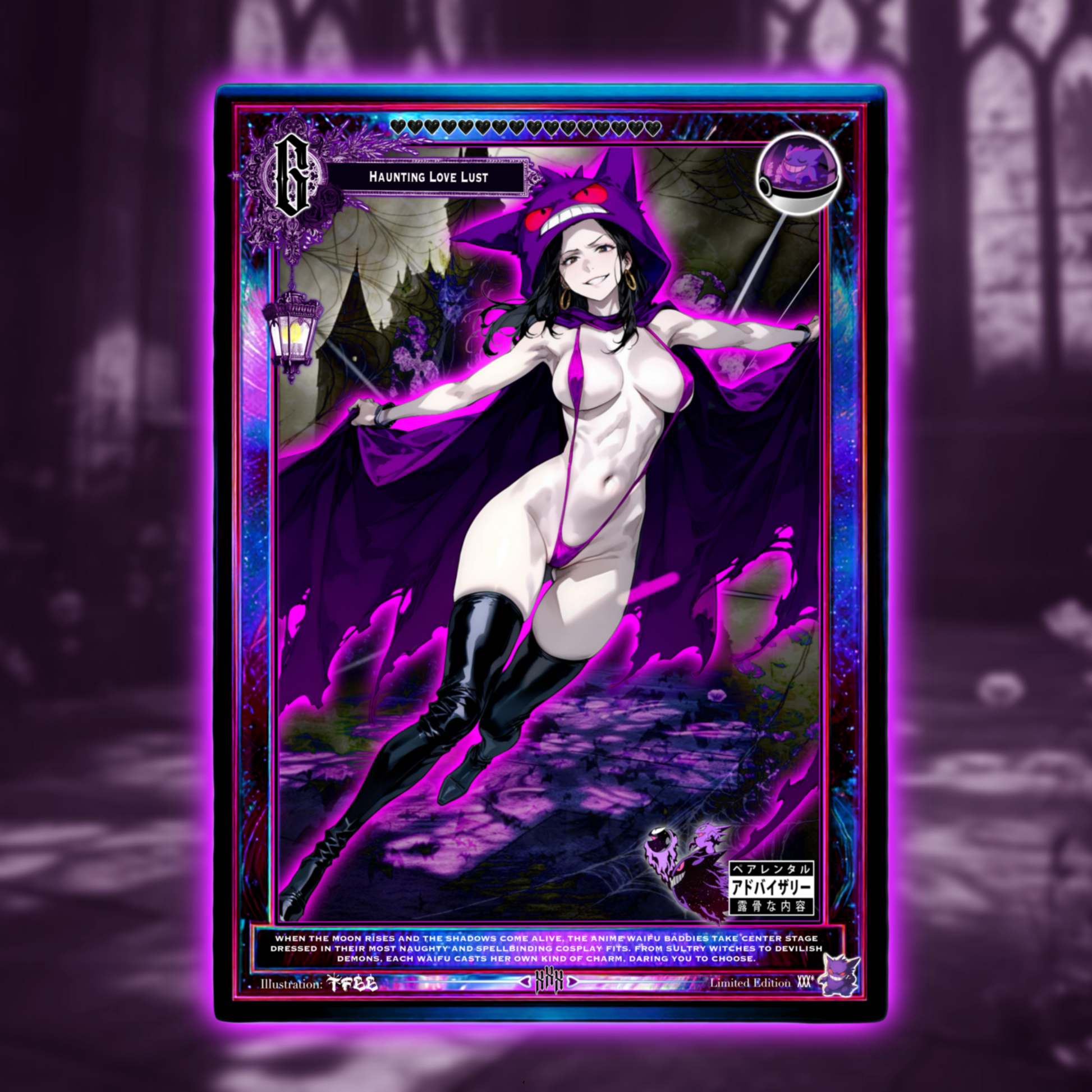 Lady Gengar X Dark Fantasy Waifu Holo Collectable Card set