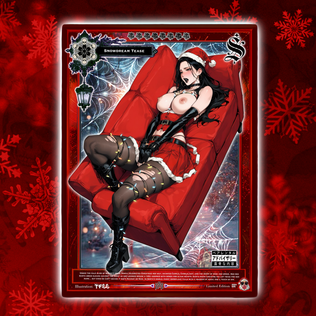 A Goth Girl Christmas X Dark Fantasy Waifu Holo Collectable Card set