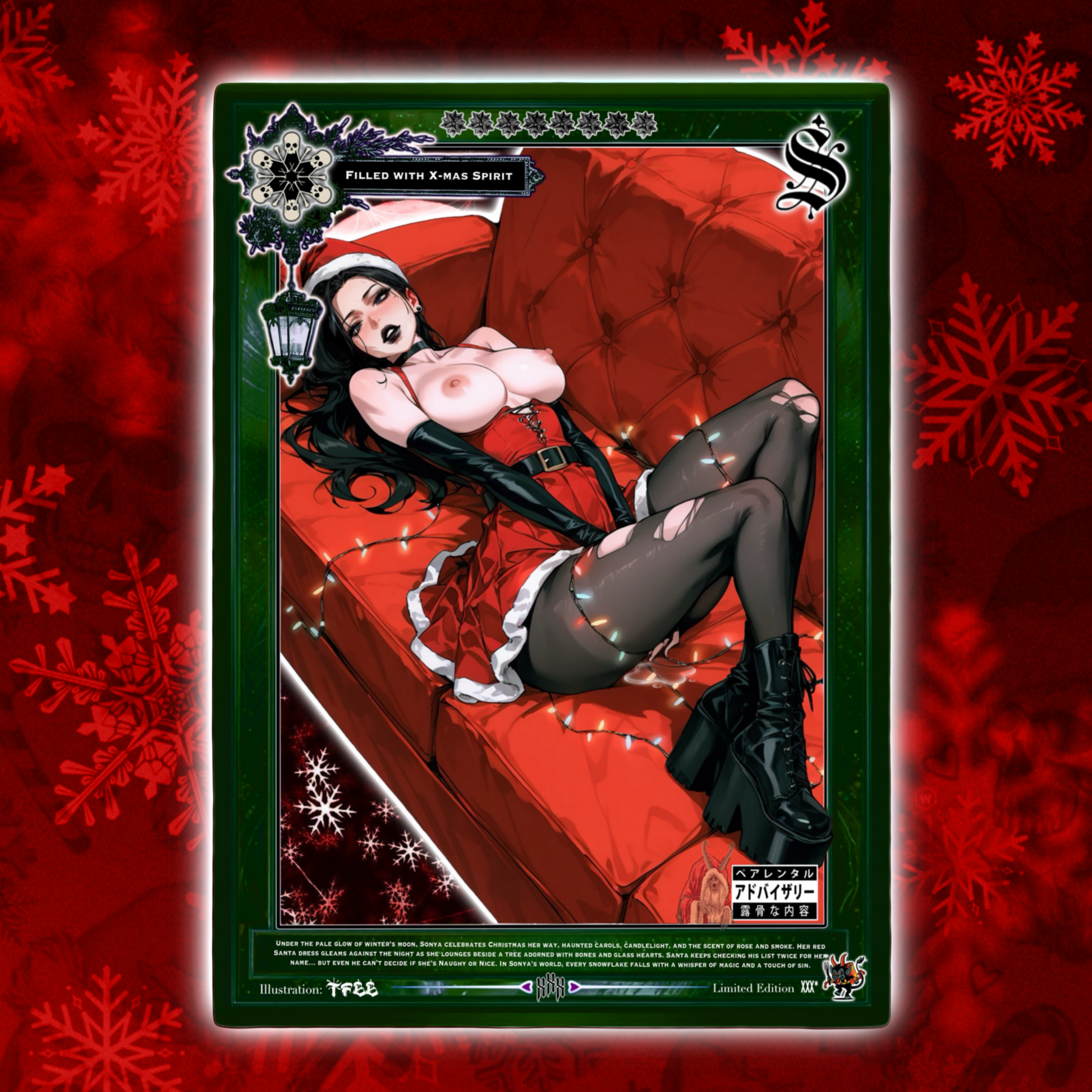 A Goth Girl Christmas X Dark Fantasy Waifu Holo Collectable Card set