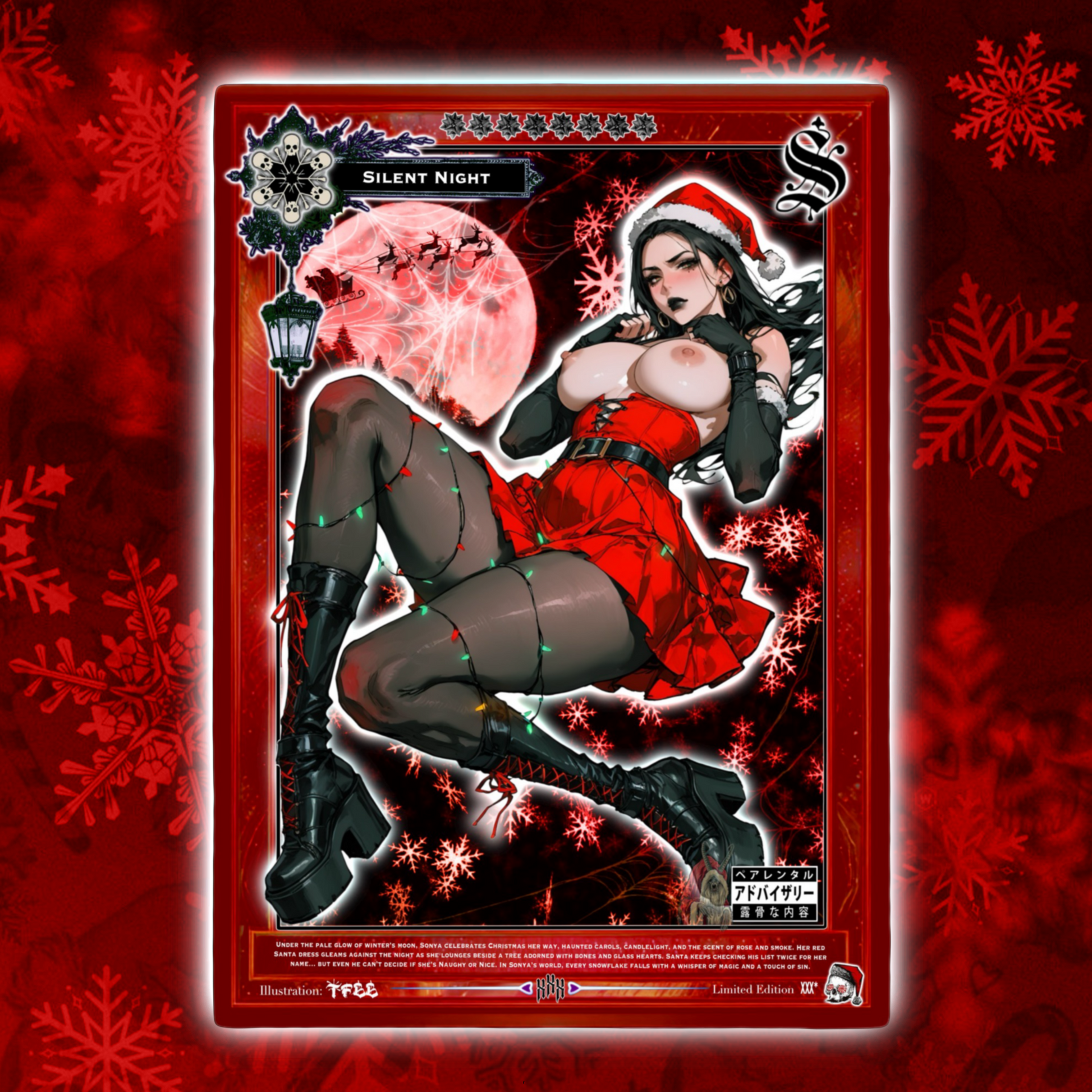 A Goth Girl Christmas X Dark Fantasy Waifu Holo Collectable Card set