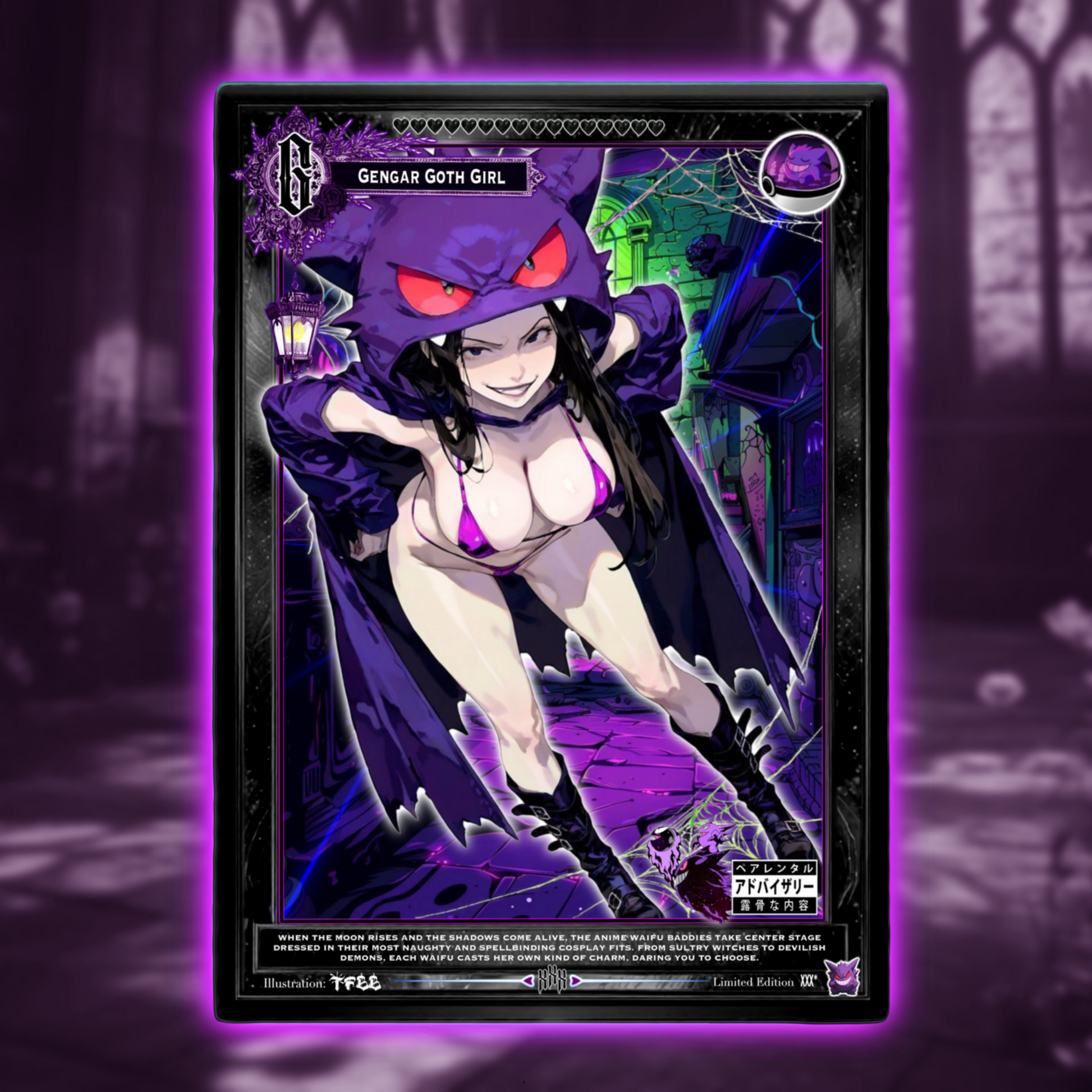 Lady Gengar X Dark Fantasy Waifu Holo Collectable Card set