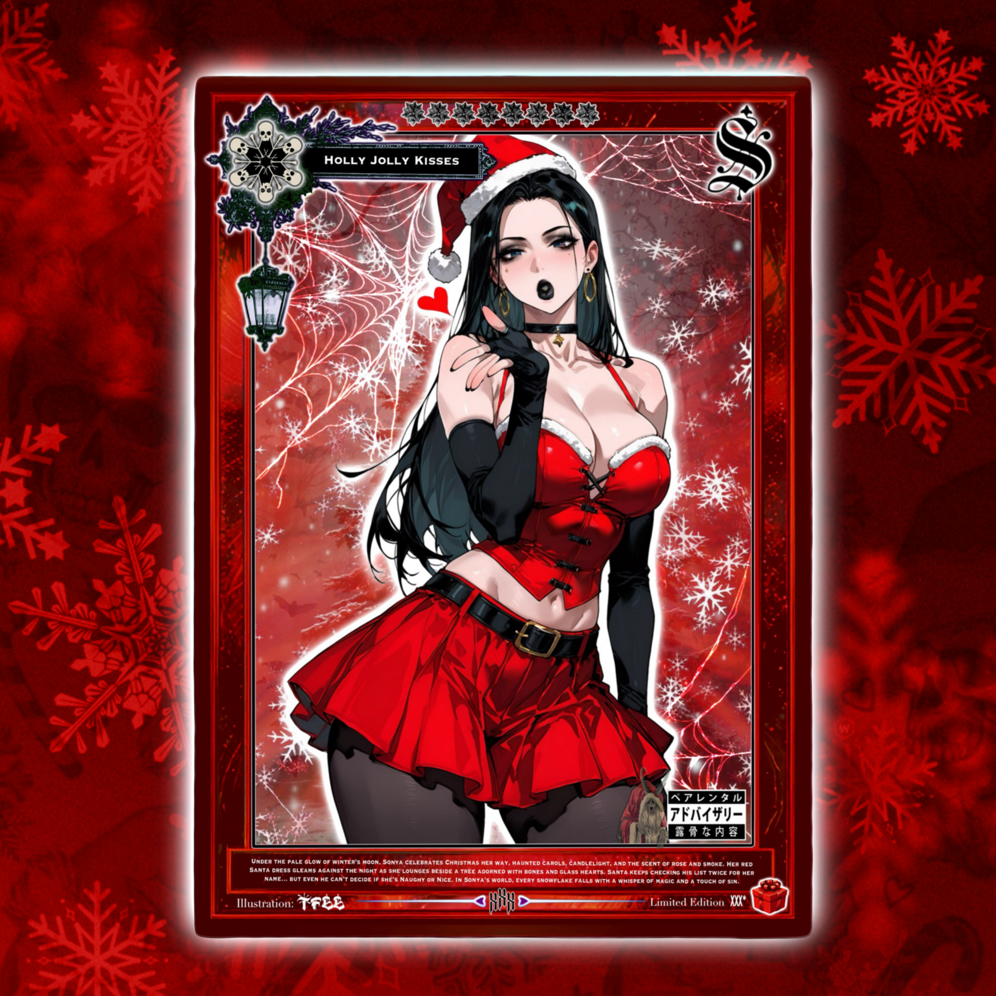 A Goth Girl Christmas X Dark Fantasy Waifu Holo Collectable Card set