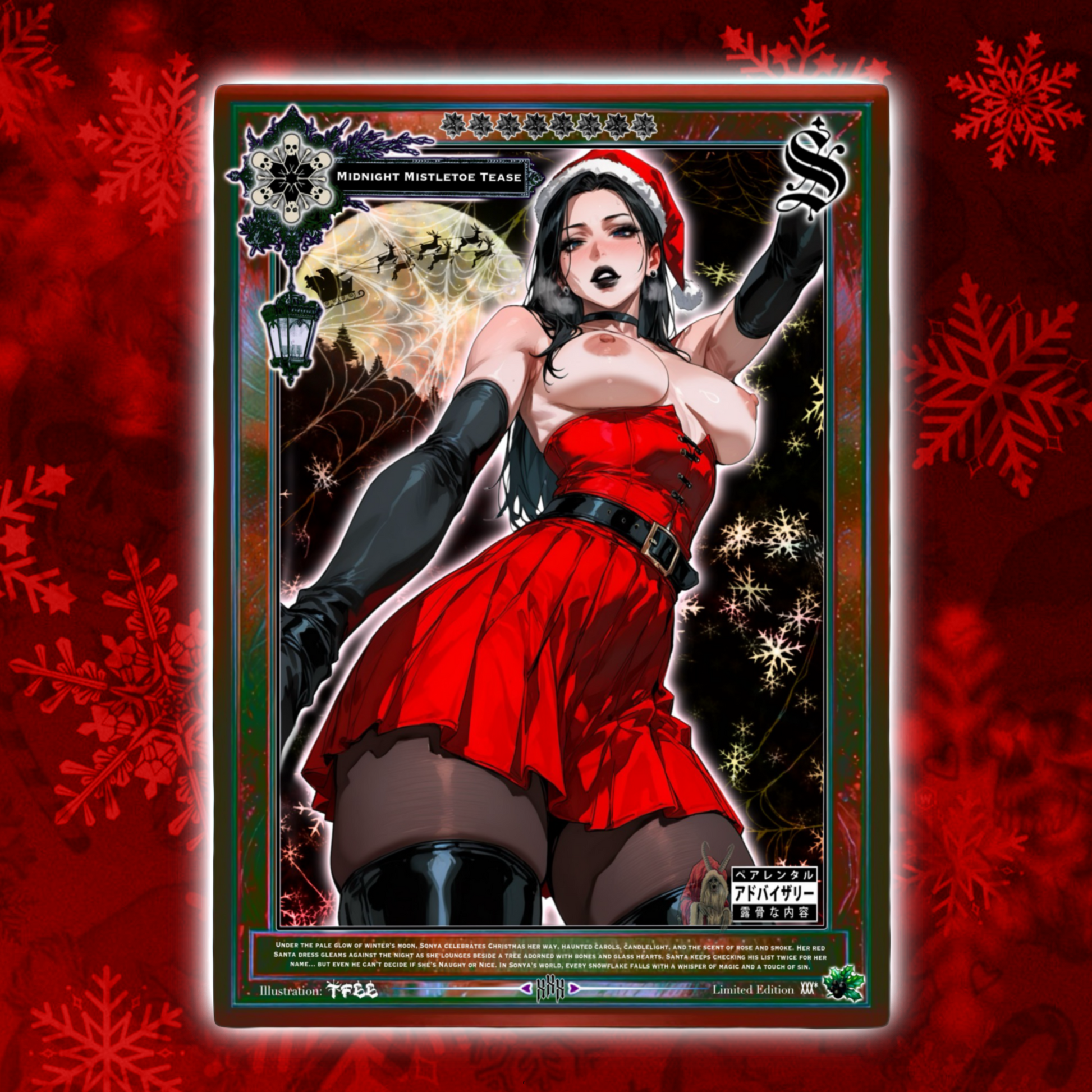 A Goth Girl Christmas X Dark Fantasy Waifu Holo Collectable Card set