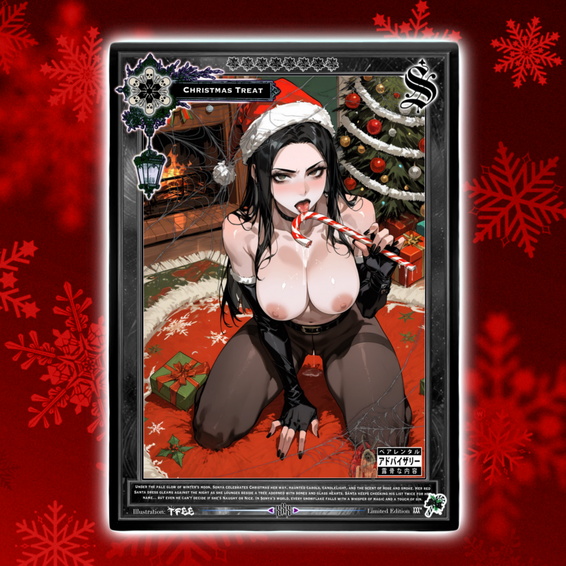A Goth Girl Christmas II X Dark Fantasy Waifu Holo Collectable Card set