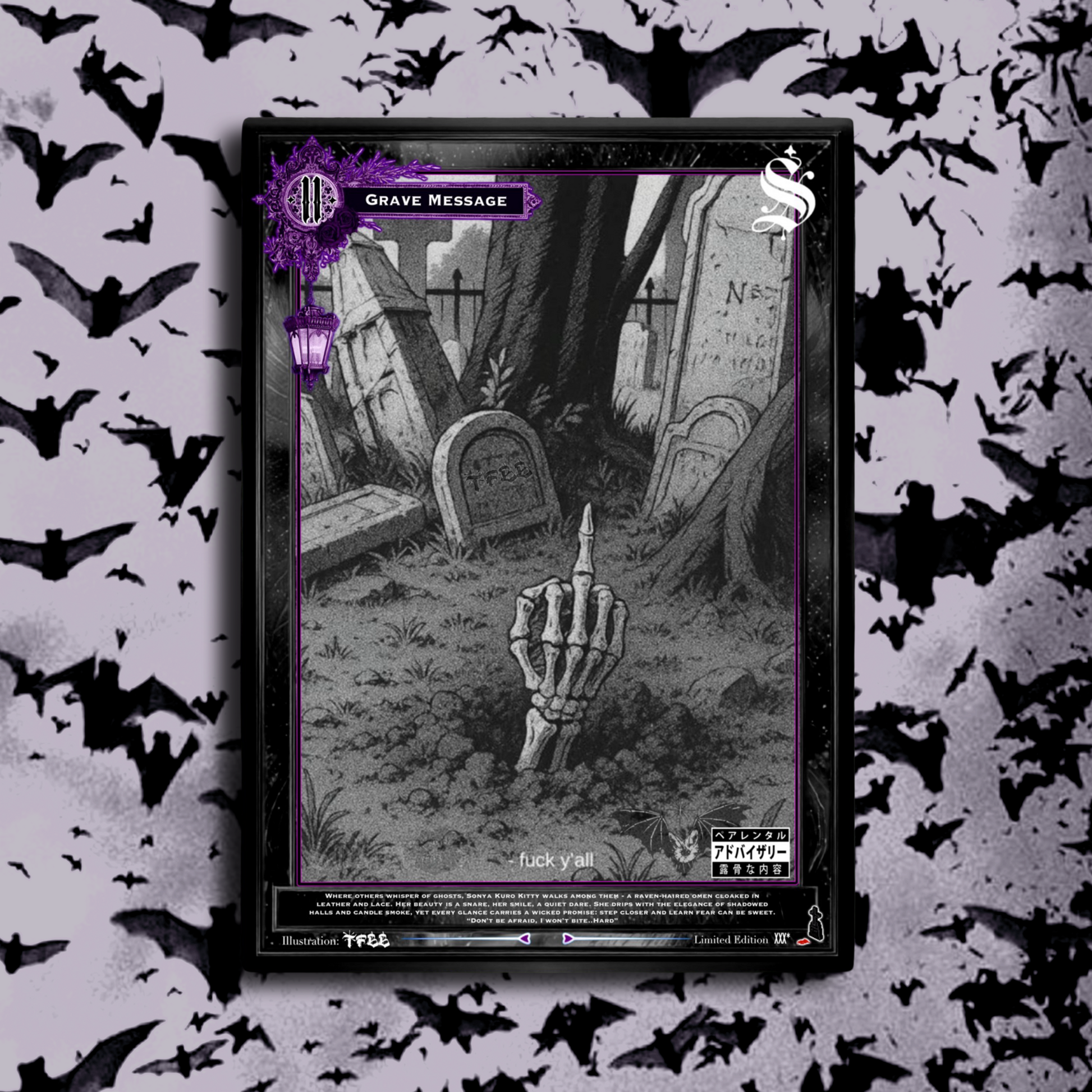 SONYA KURO KITTY GOTH WAIFU - DARK FANTASY HOLO COLLECTIBLE CARDS