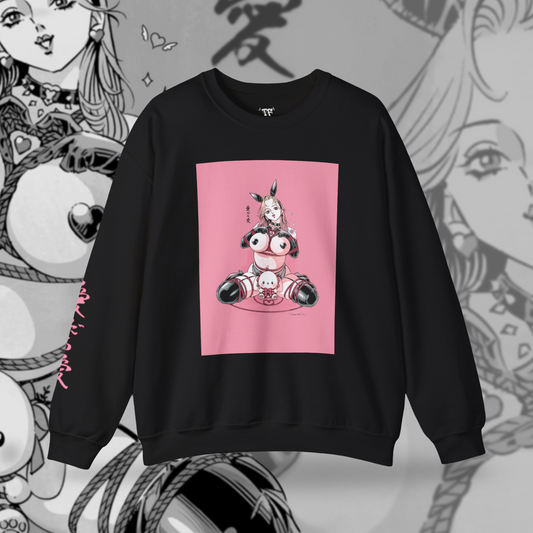 Shibari Bunny - Knotty Love BLVK Edition Unisex Heavy Blend™ Crewneck Sweatshirt