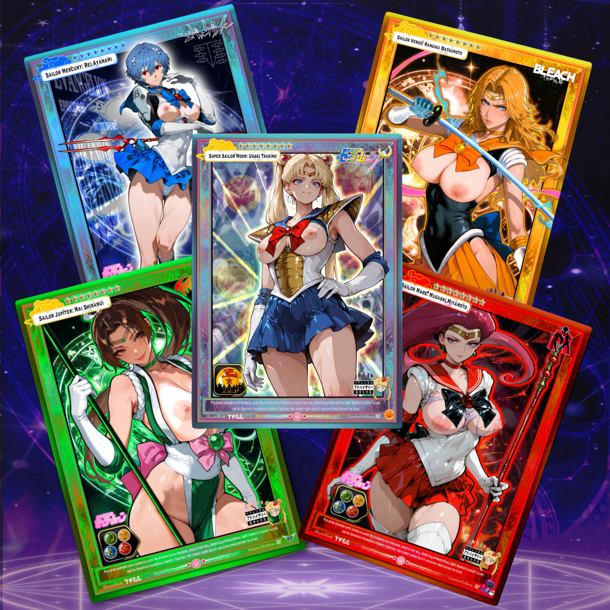 The Senshi Goddess (NSFW) Holo Collectable Card set