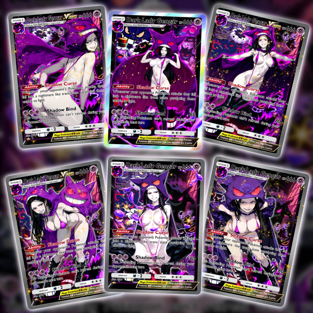 Dark Lady Gengar X Dark Fantasy Pokemon Exclusive Full Art Collectable cards